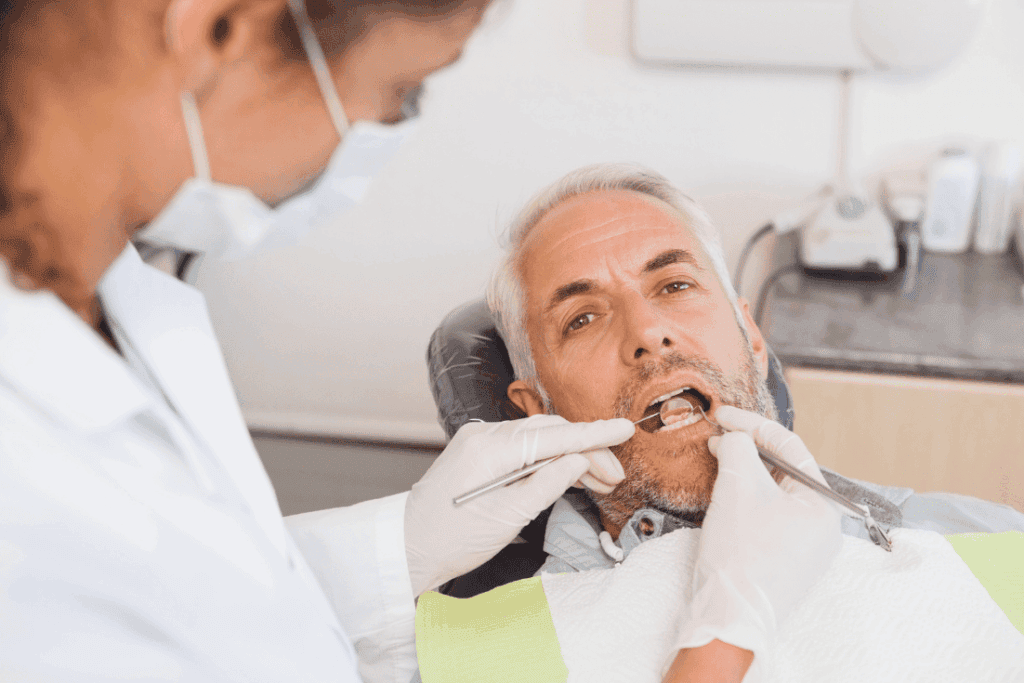 Man receiving dental care at Comfydental Studios.